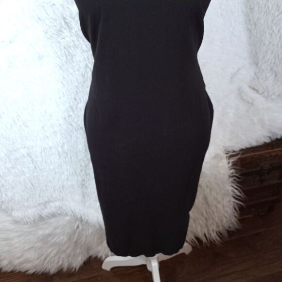 DEREK HEART BLACK TANK BODYCON DRESS SZ.1X EUC - Picture 4 of 8